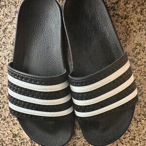 Adidas Slides - Black & White - Classic - Size 6